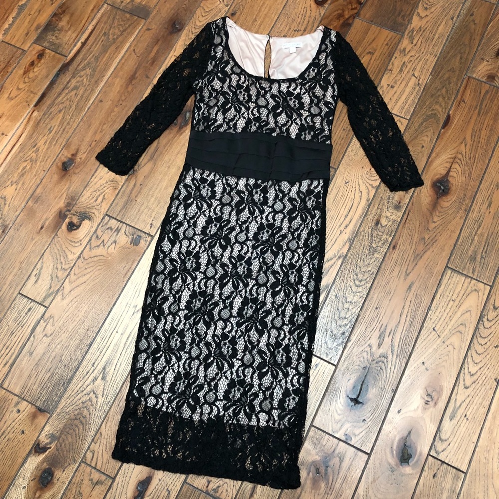 NY&C Black Lace Dress Midi Length - Picture 2 of 5